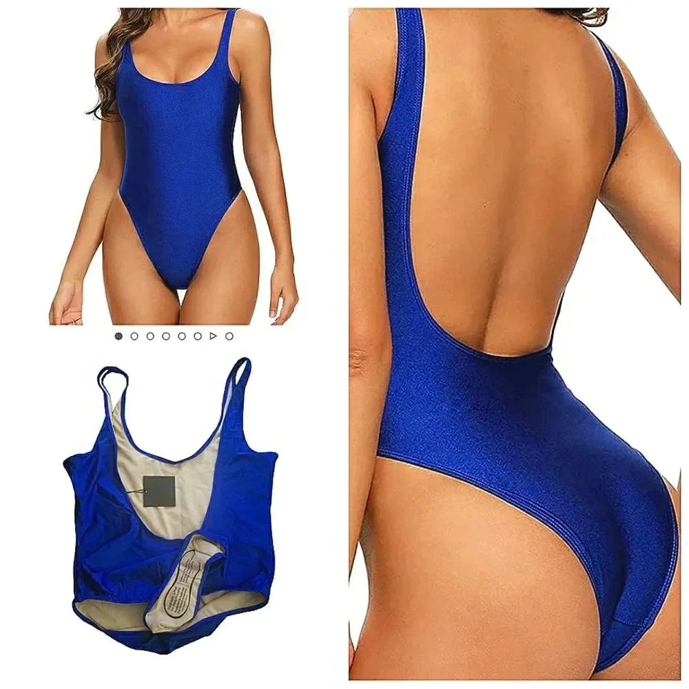 New Retro Swimwear Baywatch One piece Plussize XXL Lifeguard Blue